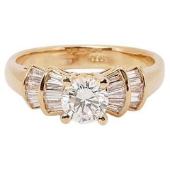 Luxurious 18k Yellow Gold Cluster Ring with 1.0 ct Natural Diamonds IGI Cert