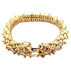 Luxurious 18k Yellow Gold Italian Diamond Bracelet