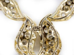 Luxurise Halskette aus 18 Karat Gelbgold mit Wellendesign und 5,50 Karat natrlichen Diamanten