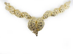 Luxurise Halskette aus 18 Karat Gelbgold mit Wellendesign und 5,50 Karat natrlichen Diamanten