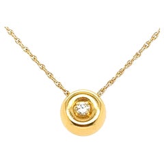 Luxurious 18kt Gold Bauble Pendant with Top-Quality Diamond, France.