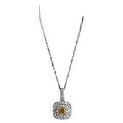 Luxurious 18kt Two Tone Gold Yellow and White Diamond Necklace - 0.62ctw, 18"