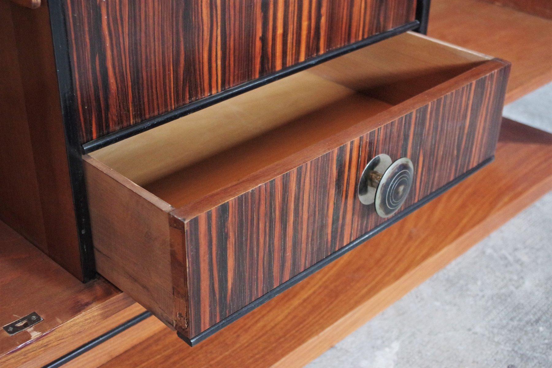 Luxurious 1940s Italian Art Deco Ebony Sideboard Set with Mirrors 6