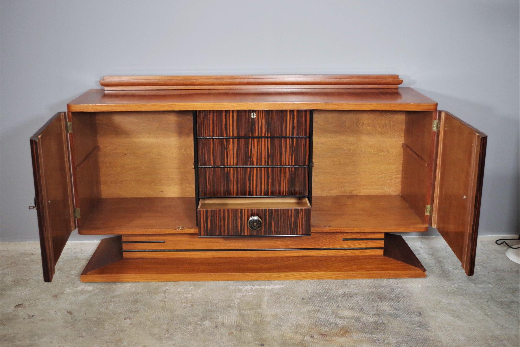 Luxurious 1940s Italian Art Deco Ebony Sideboard Set with Mirrors 9
