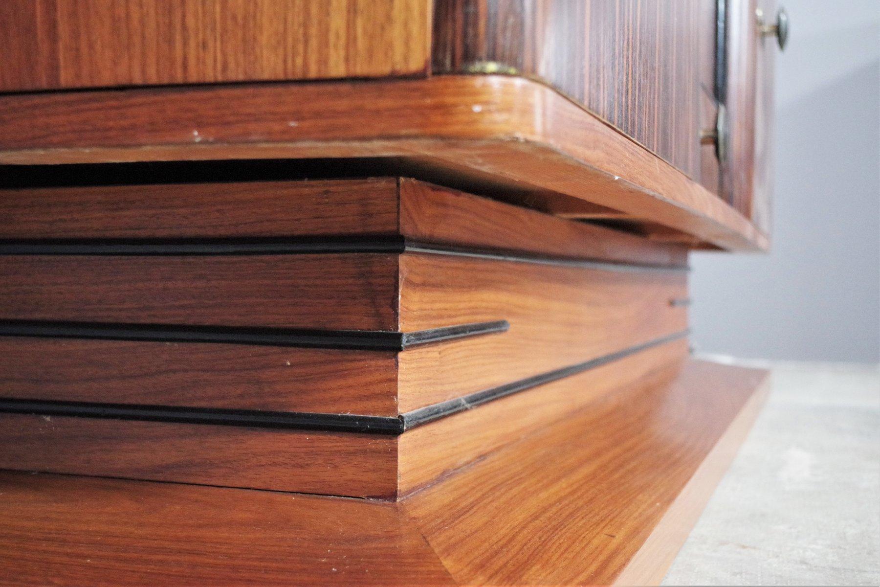 Luxurious 1940s Italian Art Deco Ebony Sideboard Set with Mirrors 10