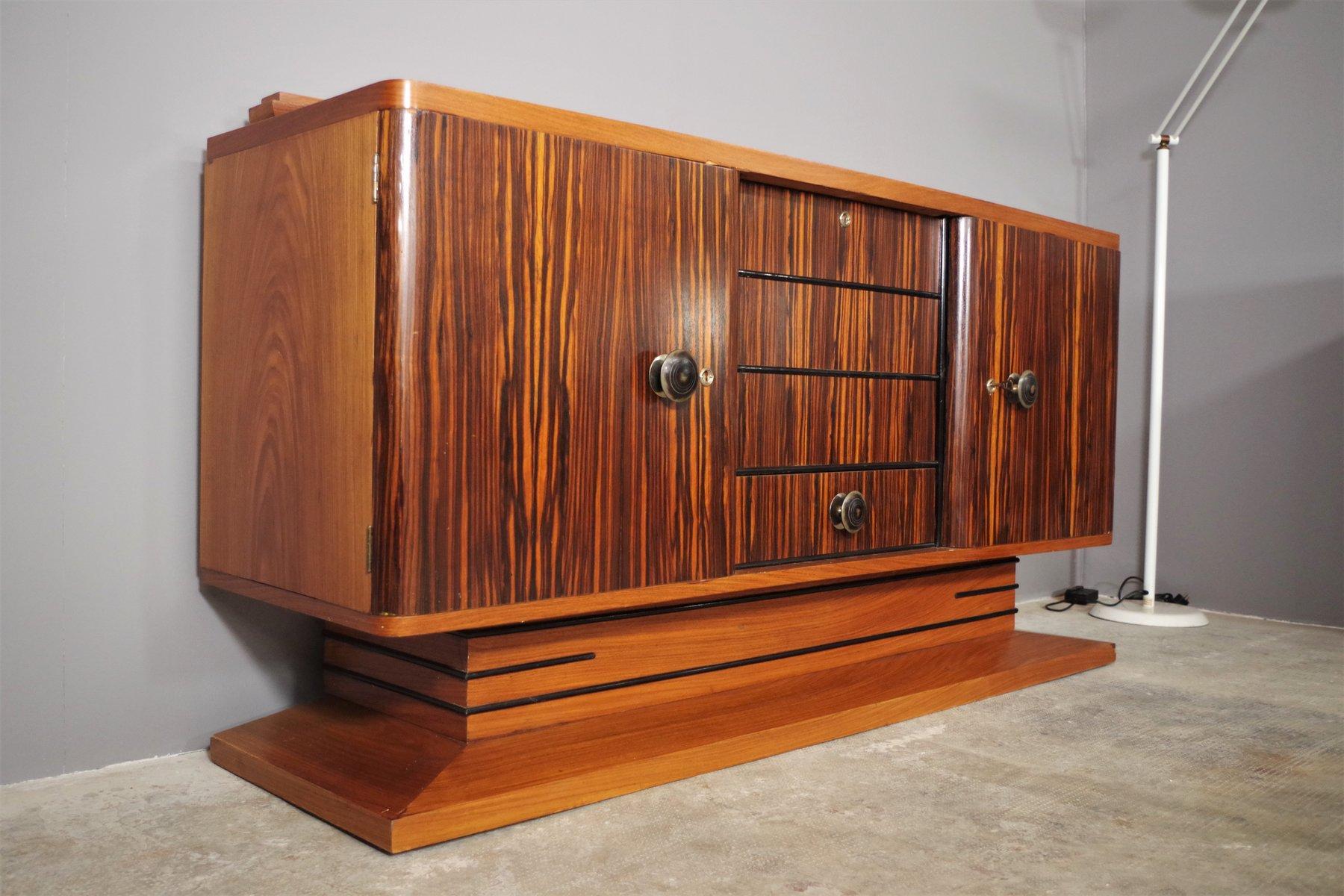 Luxurious 1940s Italian Art Deco Ebony Sideboard Set with Mirrors 11