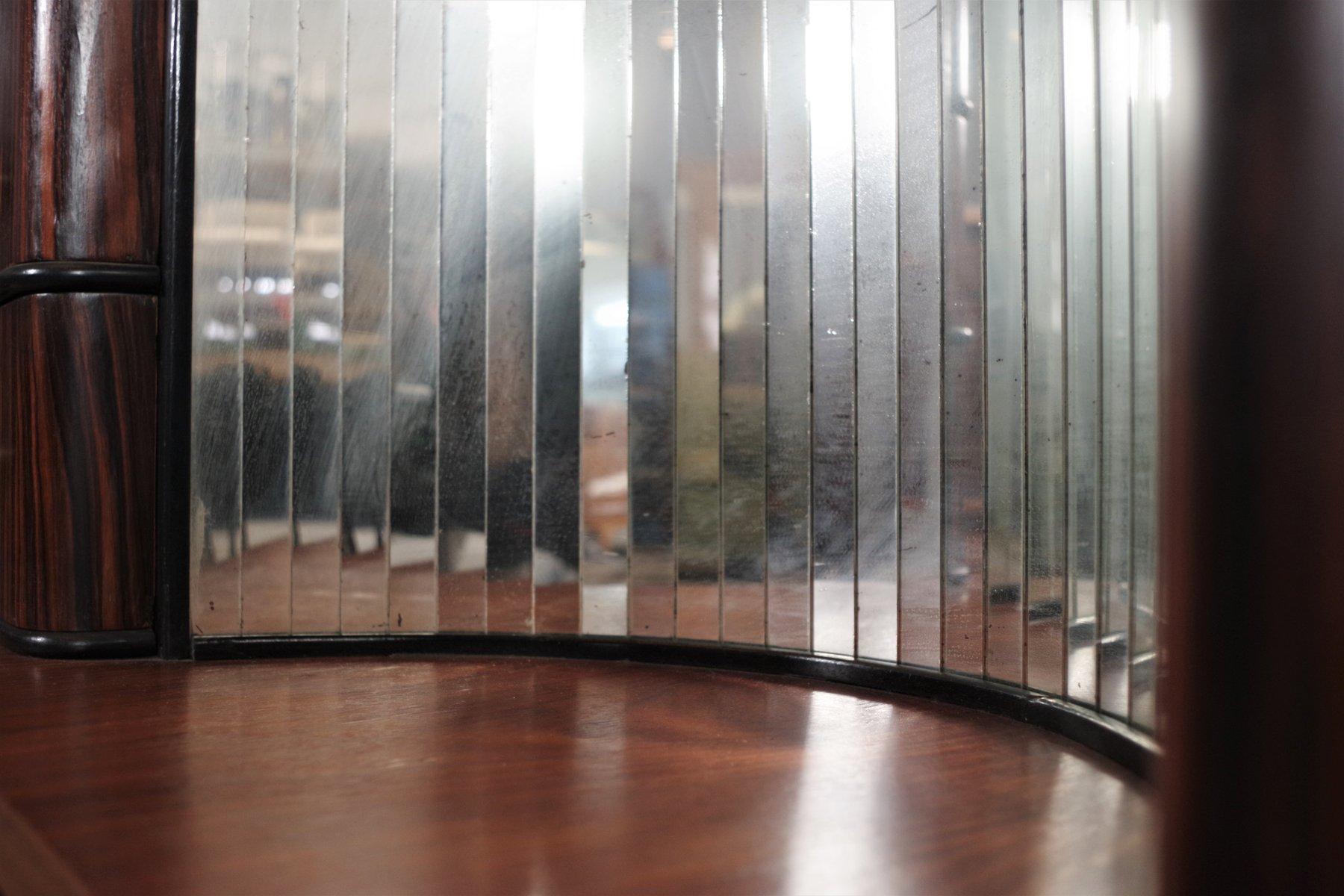Glass Luxurious 1940s Italian Art Deco Ebony Sideboard Set with Mirrors