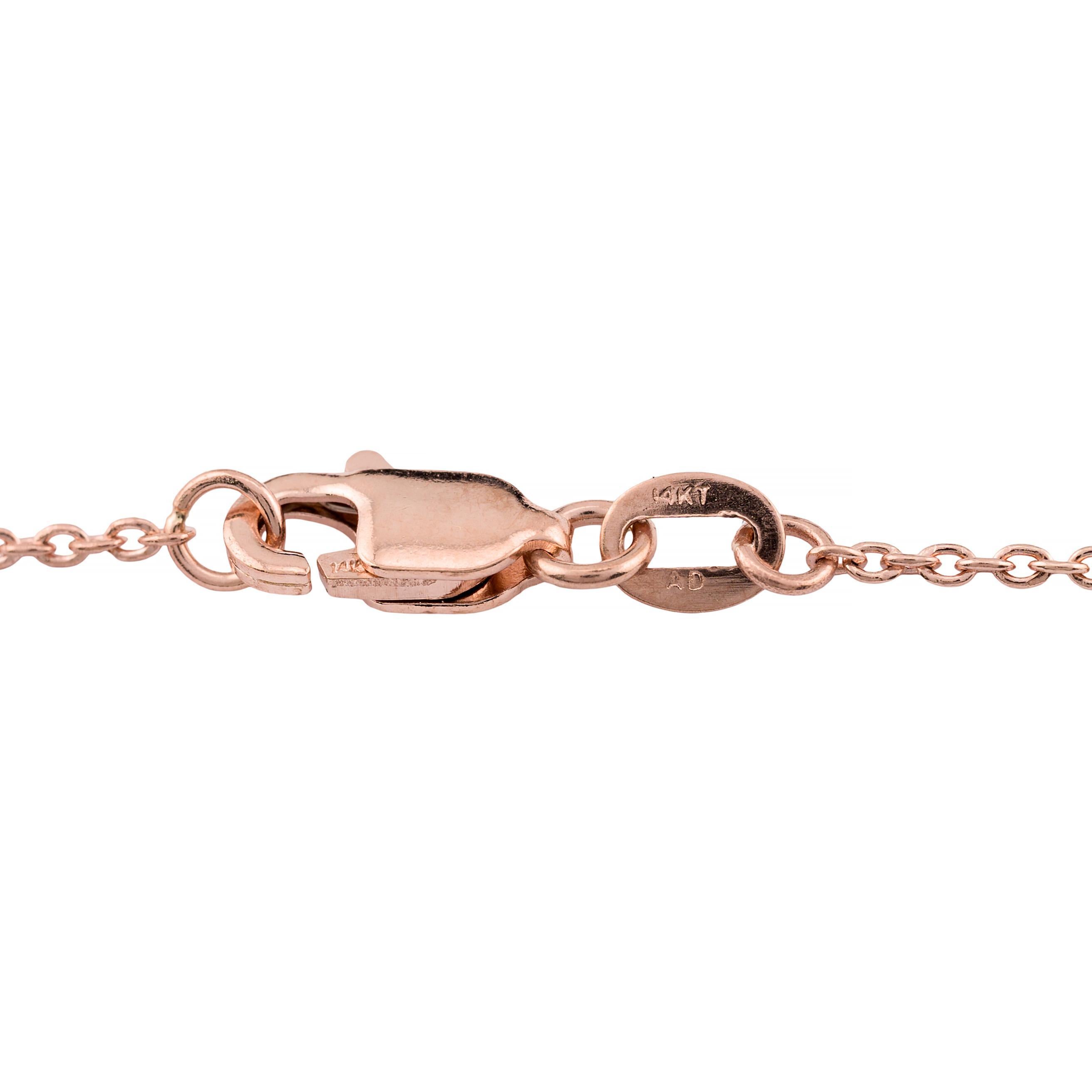Women's Luxurious 2.04ctw Mine Cut Diamond Fringe Necklace in 14K Rose Gold For Sale