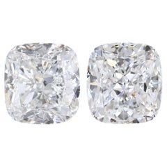 Luxurious 2.13ct Double Excellent Ideal Cut Pair of Cushion Diamonds - GIA