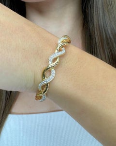 Bracelet luxueux de 2.16ct de diamants en or jaune 20k - certifié IGI