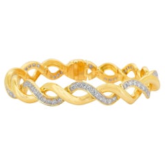 Lussuoso bracciale con 2,16 carati di diamanti in oro giallo 20k - certificato IGI