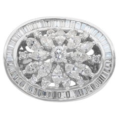 Luxurious 2.46ct Diamonds Cocktail Ring in 18k White Gold - IGI Certified