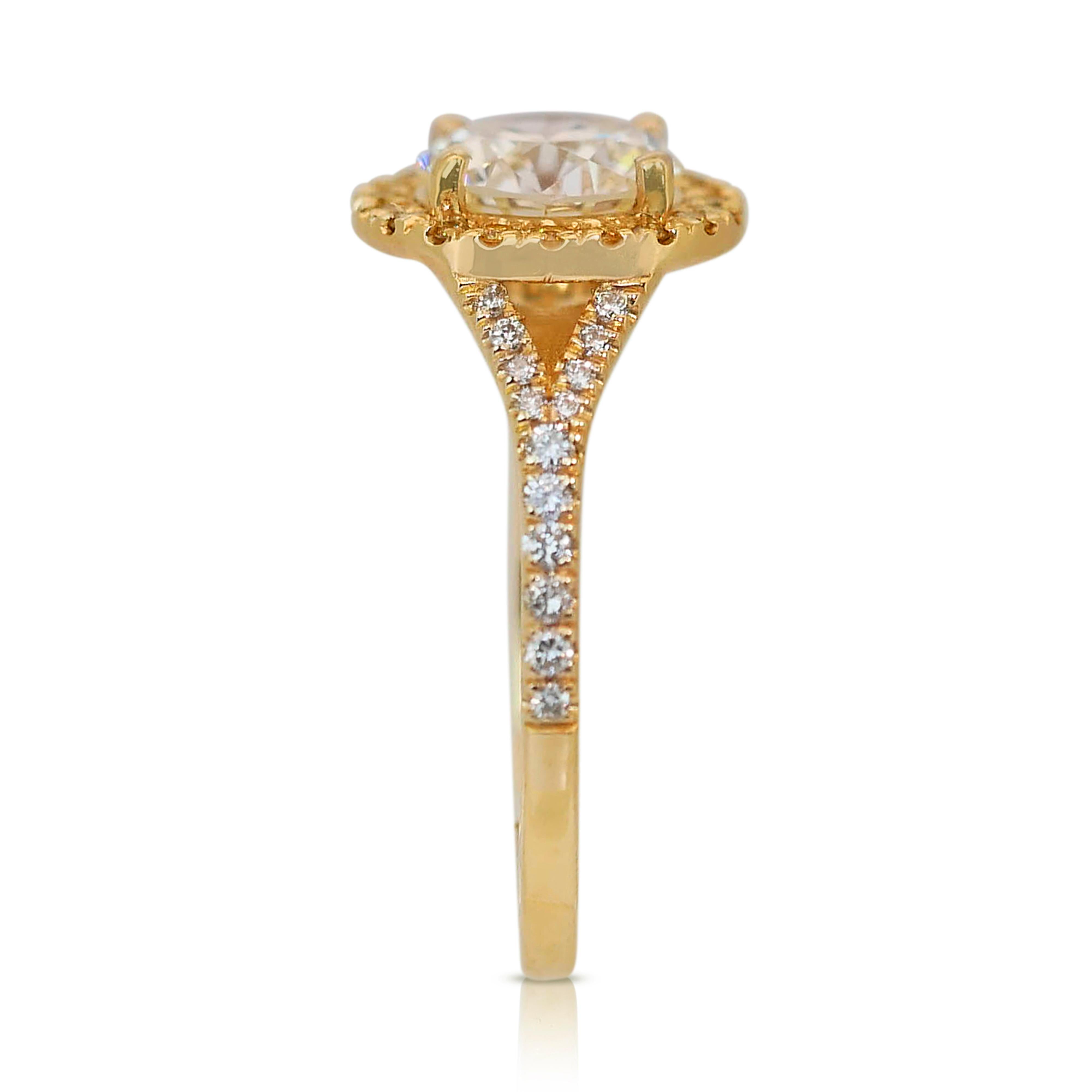 Luxurious 2.53ct Triple Excellent Ideal Cut Diamonds Halo Ring 1