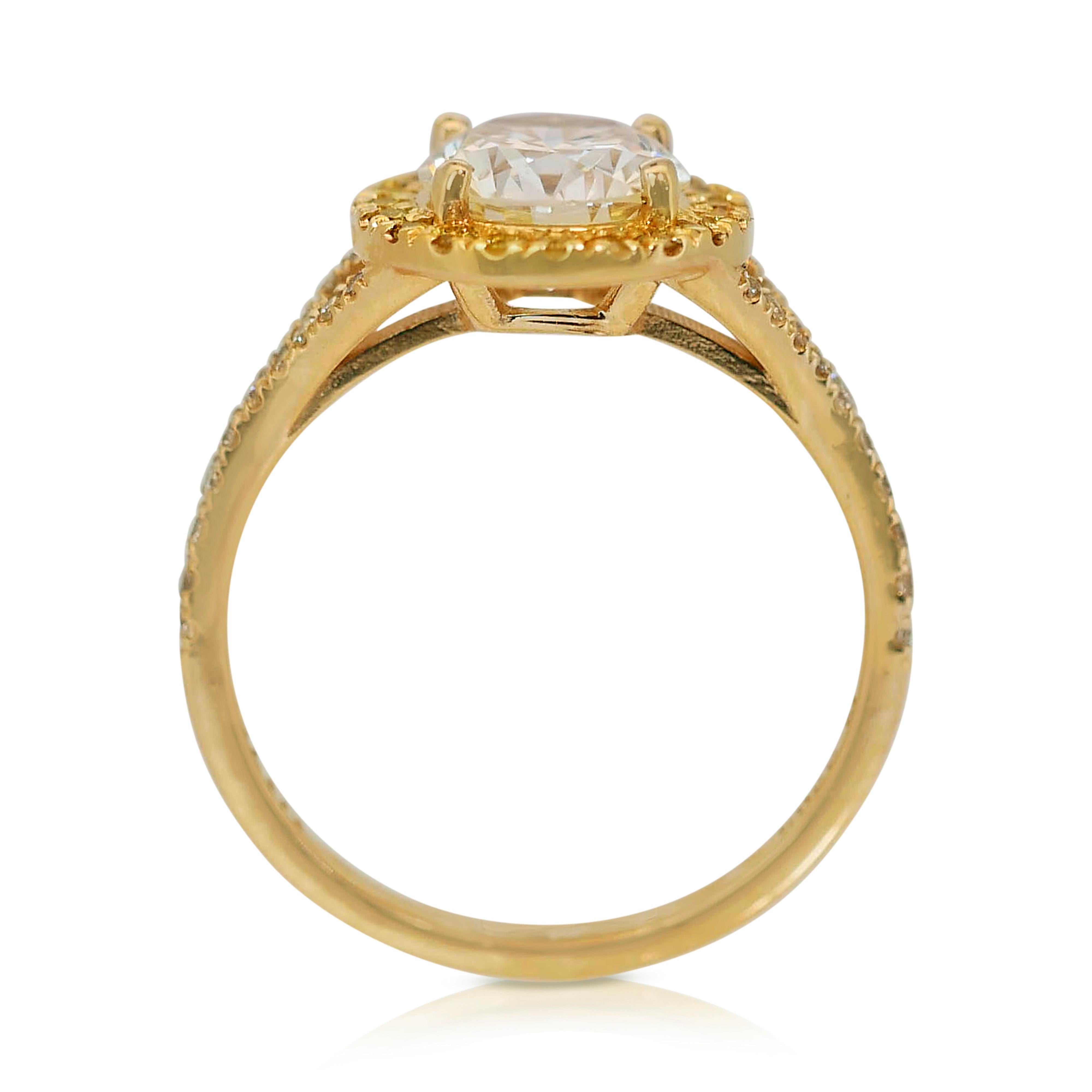 Luxurious 2.53ct Triple Excellent Ideal Cut Diamonds Halo Ring 3