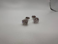 Luxuriöse 2 Karat Ohrstecker 18KT Weißgold mit Schnappverschluss für Sicherheit