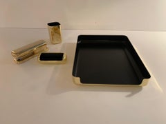 Luxurious 4-Piece Mid-Century Modern Gold-Plated Desk Set