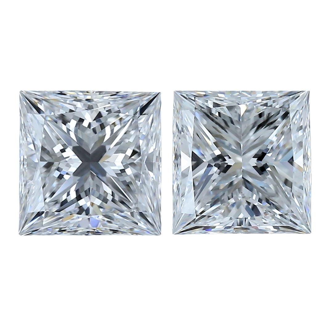 Luxurious 4.02ct Ideal Cut Pair of Diamonds - GIA Certified 3
