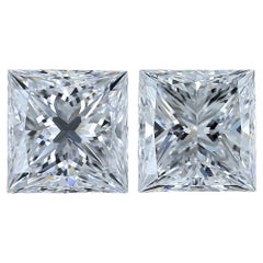 Luxurious 4.02ct Ideal Cut Pair of Diamonds - GIA Certified