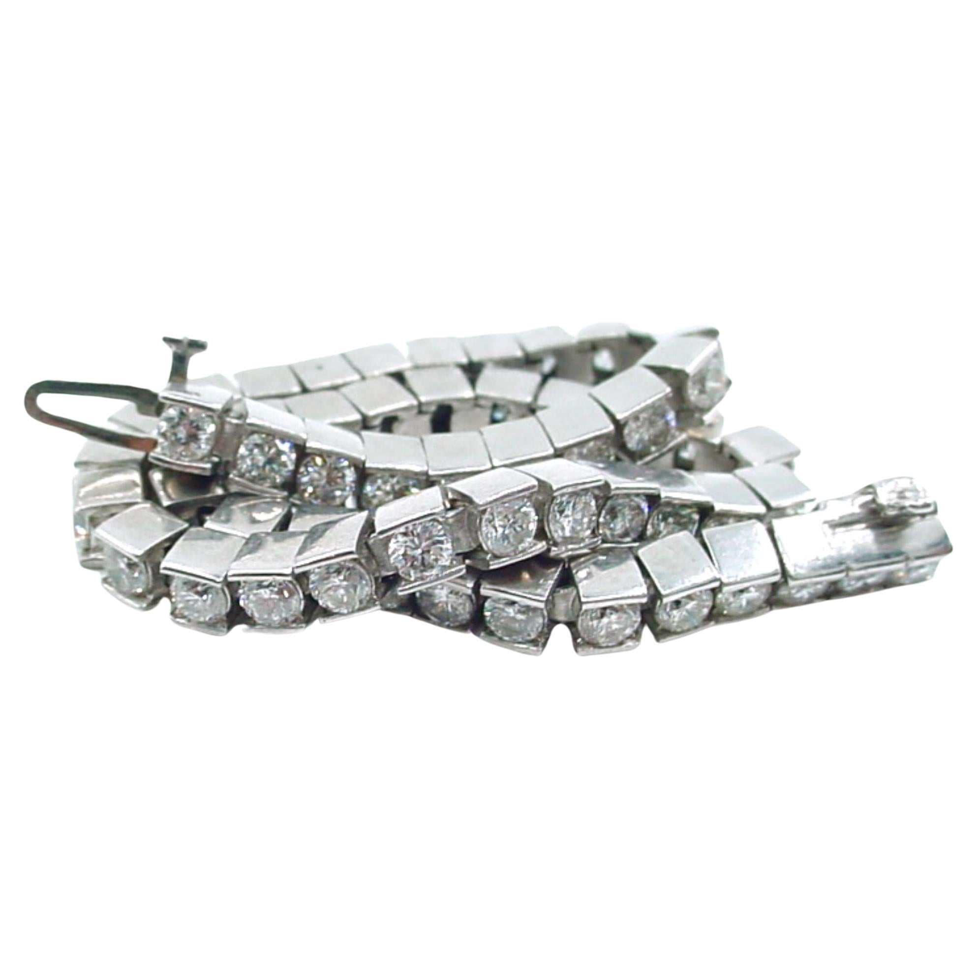 Luxurious 5.00 Ct. Natural Diamond Platinum Straight Line Tennis Bracelet