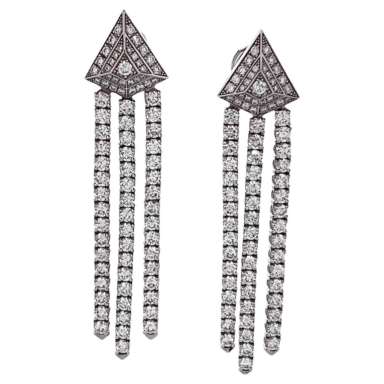PIAGET Luxurious and impressive "18k gold and diamond earrings For Sale