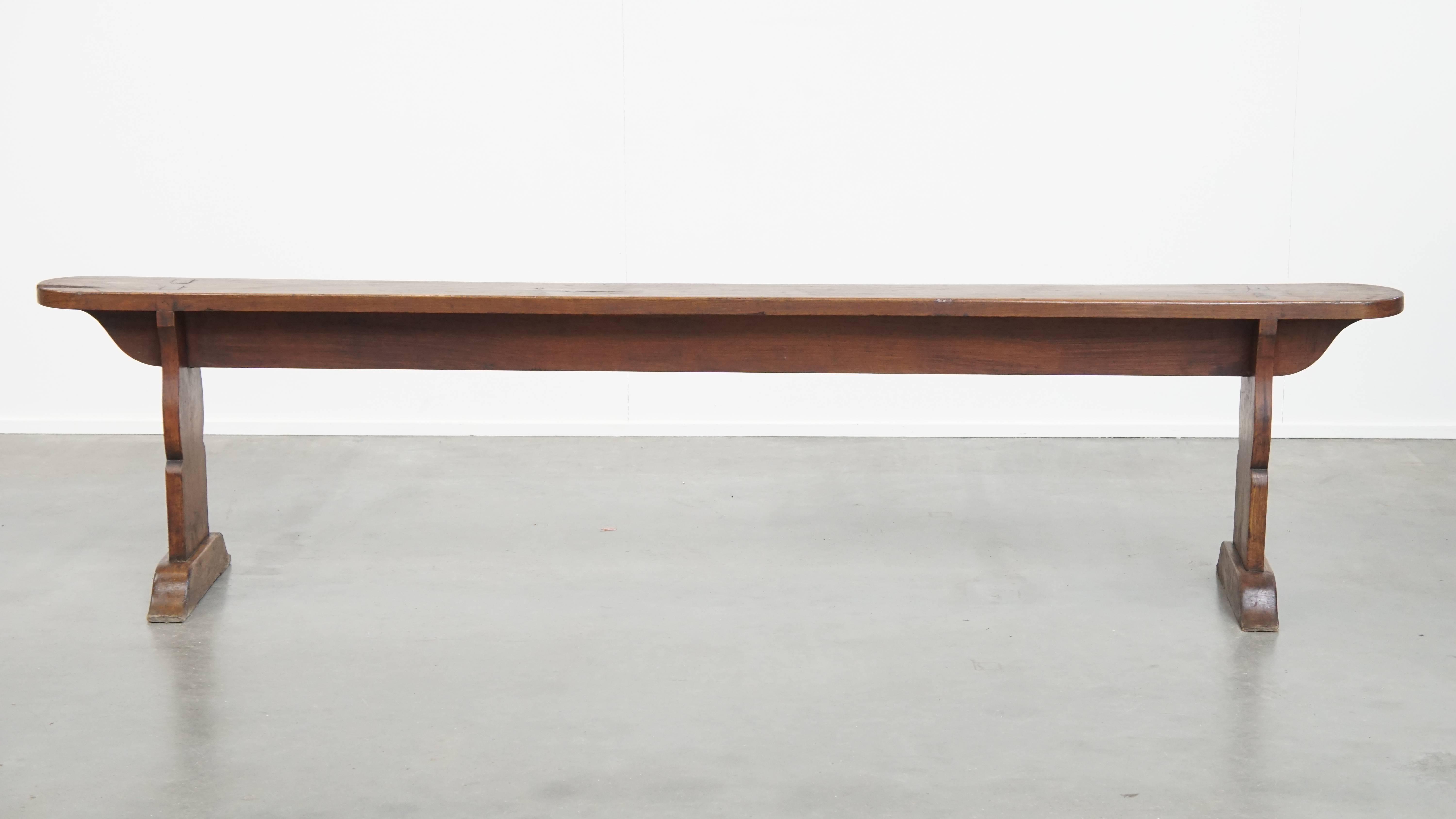 Offered here is this luxurious antique hall bench / dining bench from France, featuring beautiful original details. 

For years, lovers of a charming and warm interior have known: a bench is always a beautiful and practical addition to nearly any