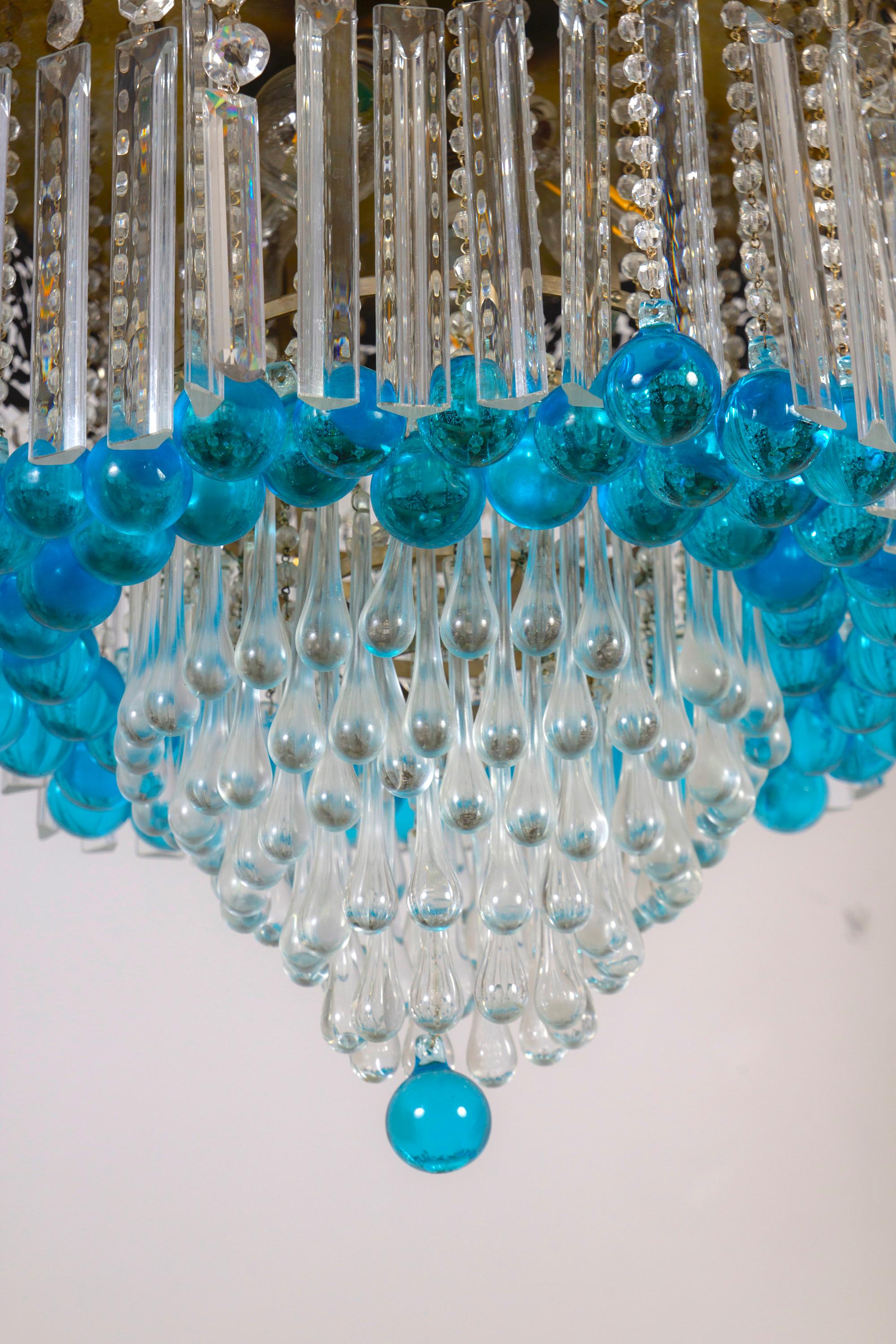 Lussuoso lampadario in cristallo Art Déco, Italia, 1930? In condizioni buone in vendita a Rome, IT