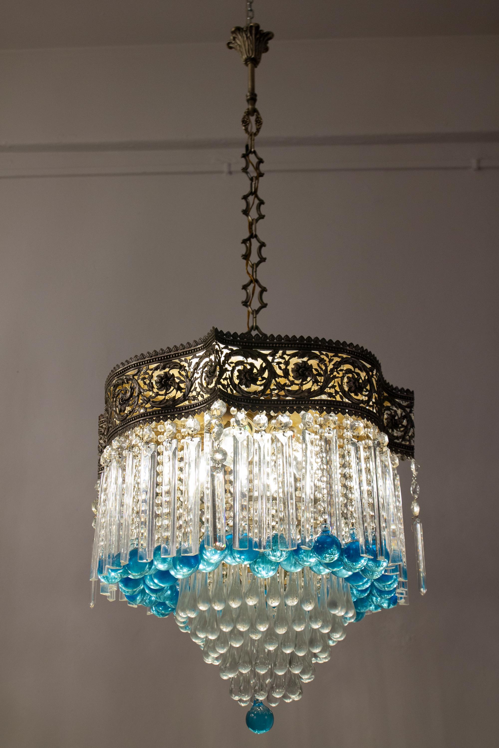 Lussuoso lampadario in cristallo Art Déco, Italia, 1930? in vendita 2