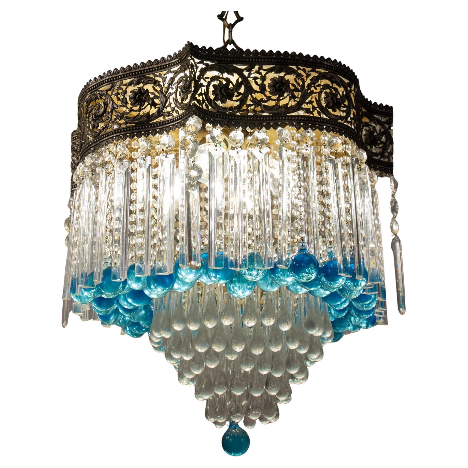 Luxurious Art Deco Crystal Chandelier, Italy, 1930?