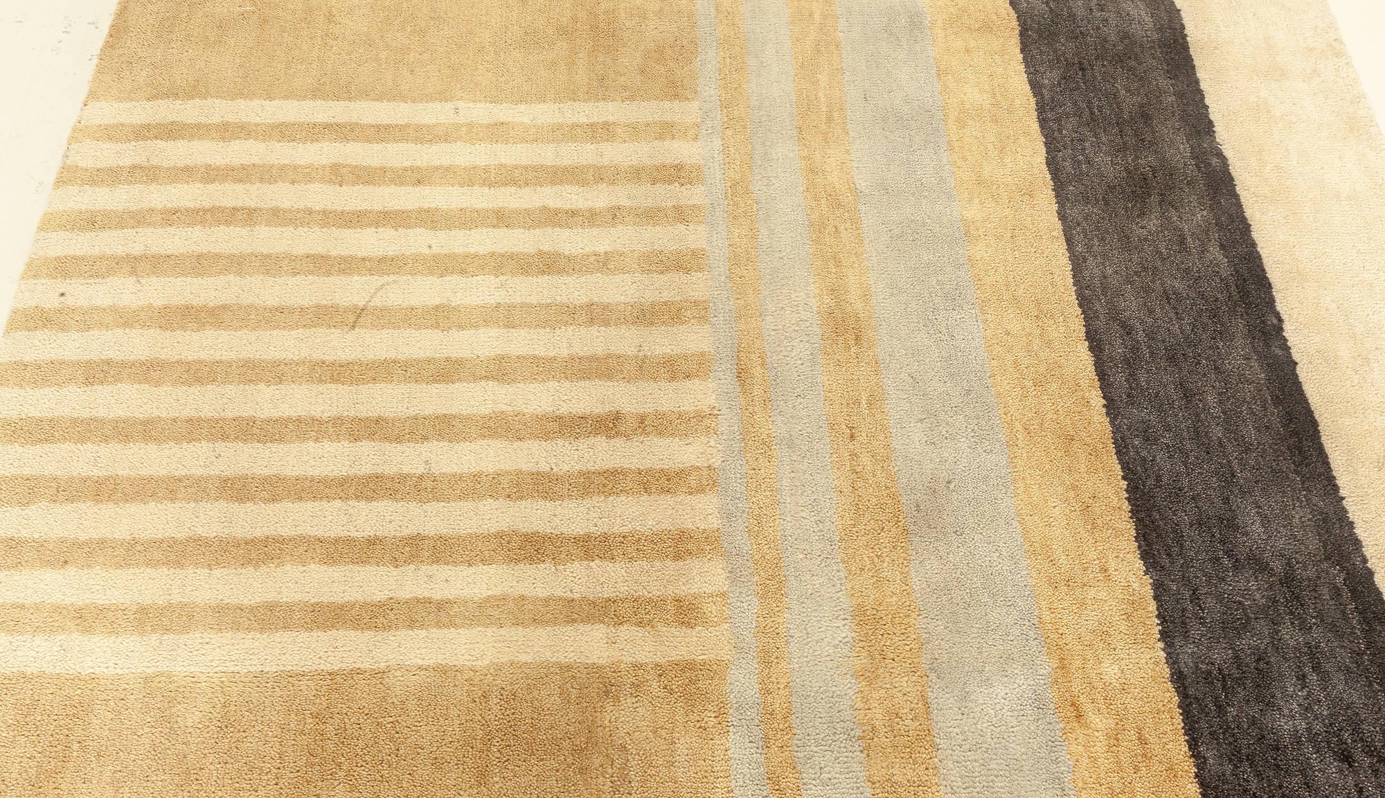 XXIe siècle et contemporain Luxueux chemin de table en soie et laine nouée à la main de style Art déco par Doris Leslie Blau en vente