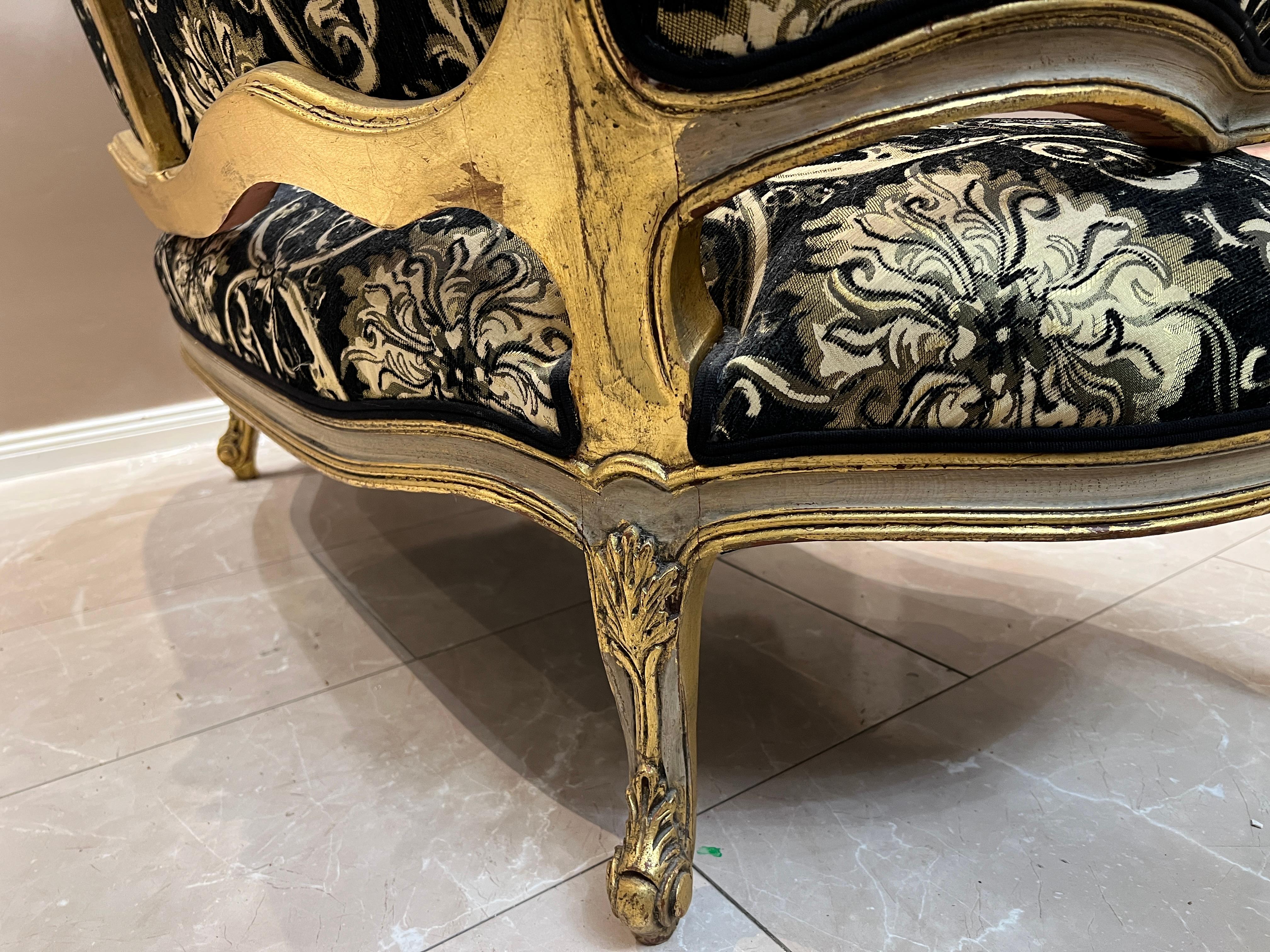 Luxurious Baroque Sofa – Handcrafted, Gold Detailing, Velvet Upholstery For Sale 11