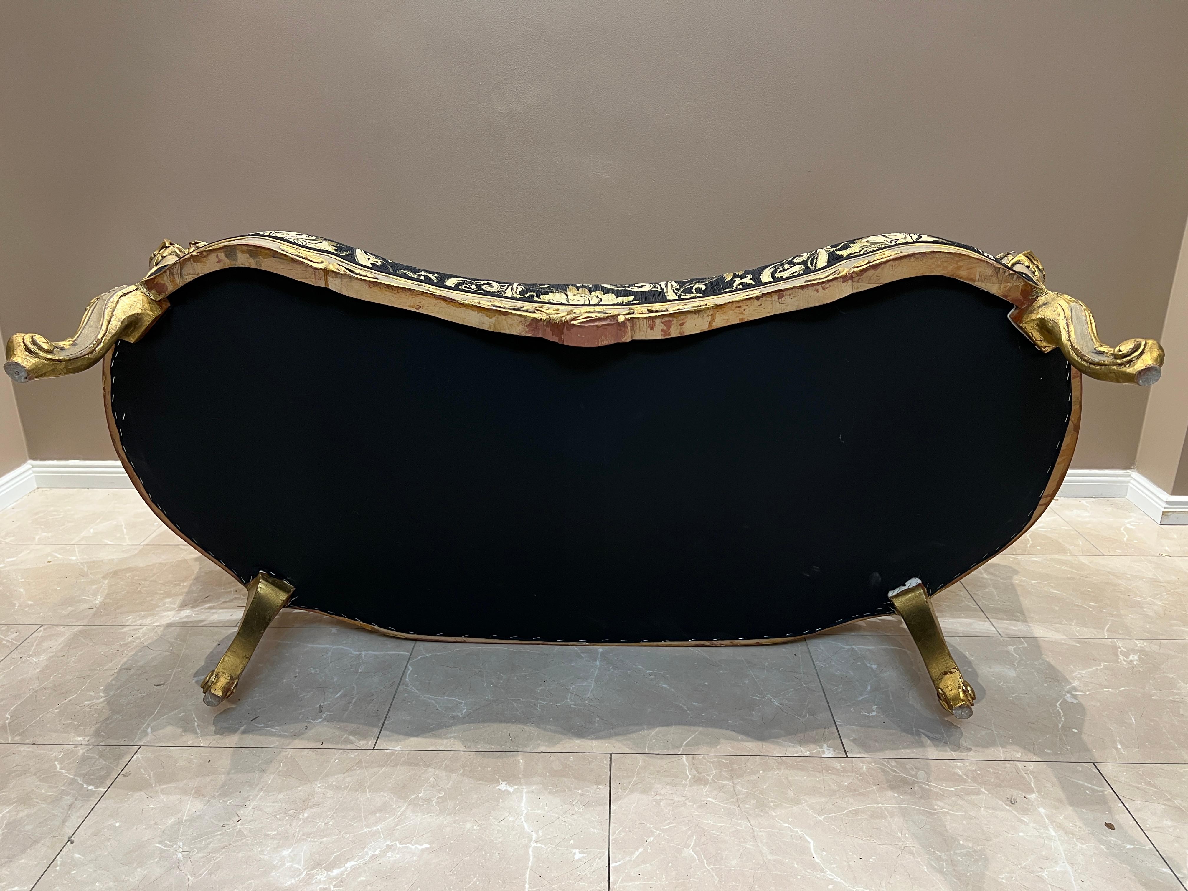 Luxurious Baroque Sofa – Handcrafted, Gold Detailing, Velvet Upholstery For Sale 12