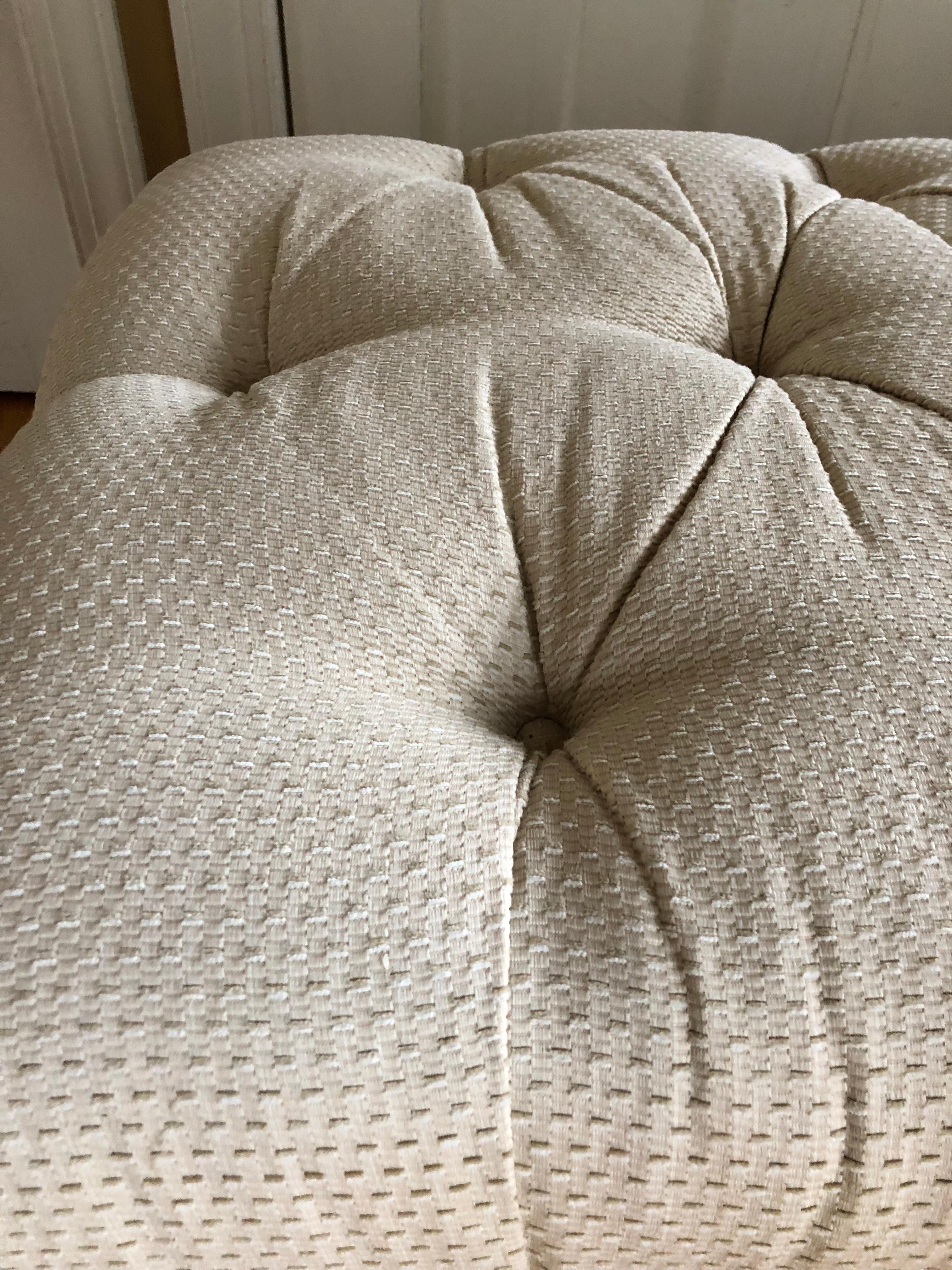 American Luxurious Button Tufted Upholstered Ottoman