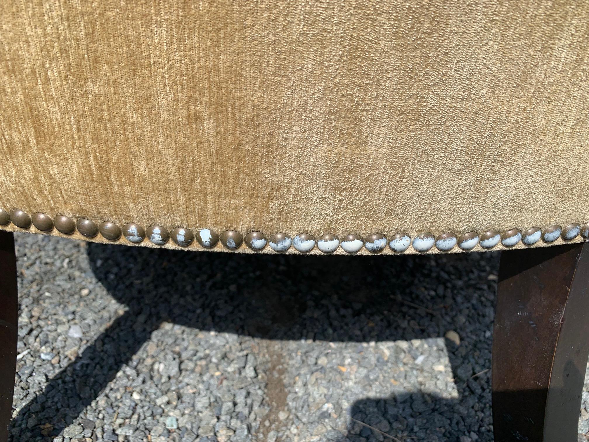 Comfy Classic Camel Mohair Velvet Wing Chair 4