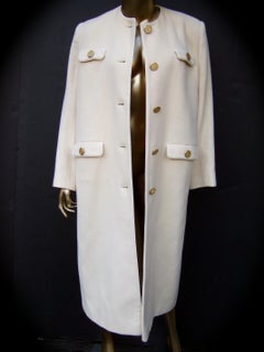 Luxurious Cashmere Creme Winter White Coat by Montaldo's c 1970s