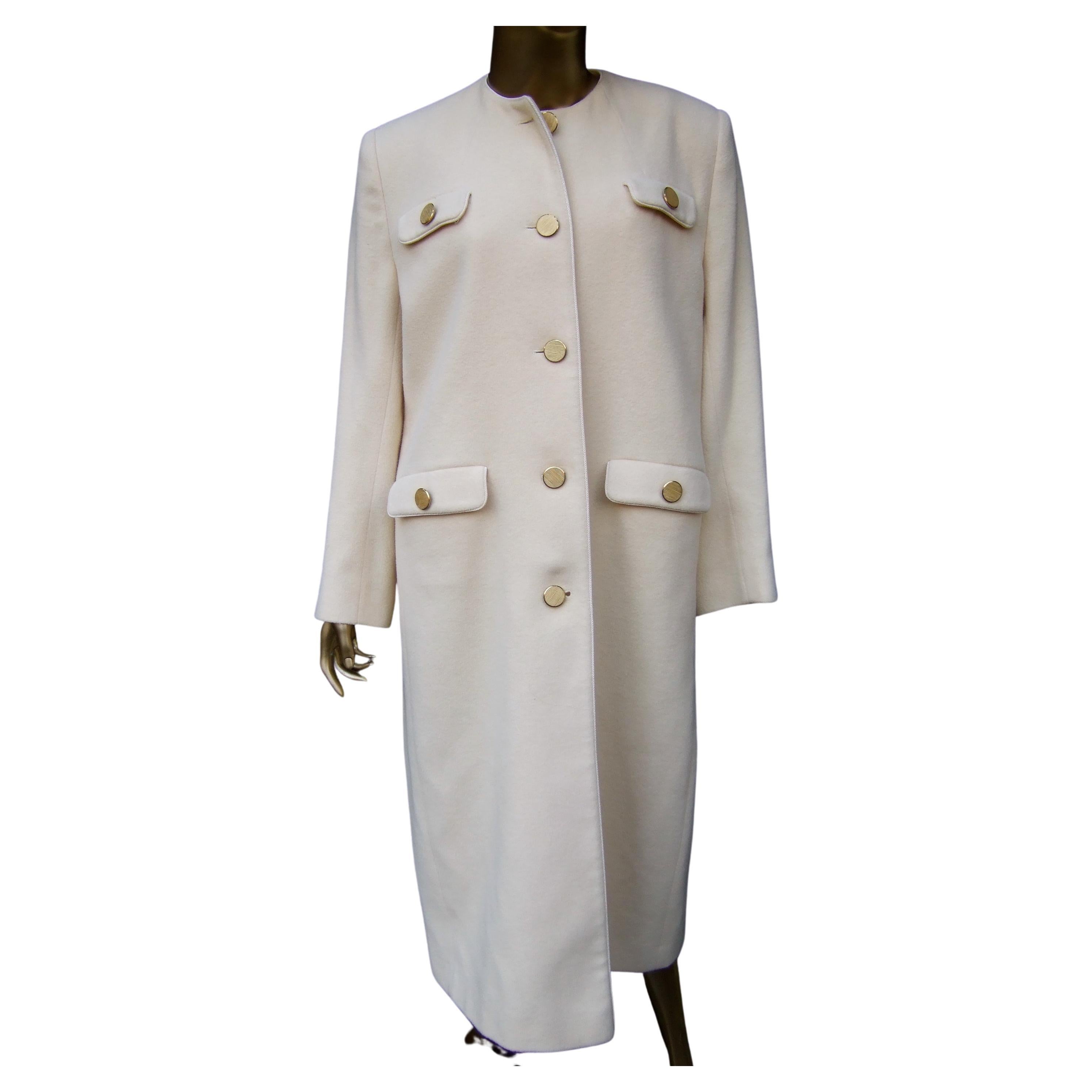 Luxuriöser Wintermantel aus Kaschmir-Creme von Montaldo's, ca. 1970er Jahre im Angebot
