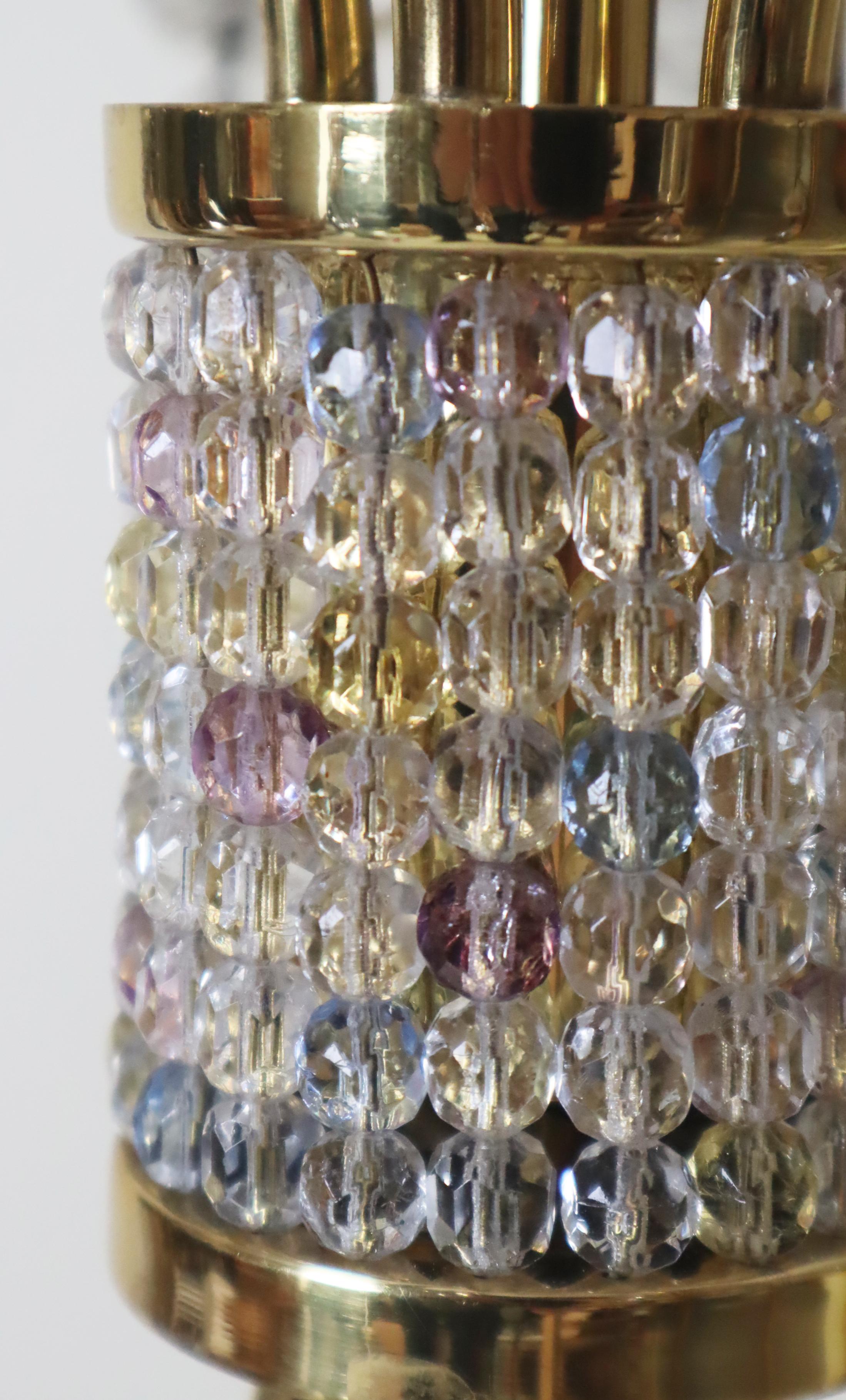 Lussuoso lampadario con cristalli rosa e viola e sfere di cristallo colorate di Palwa In condizioni buone in vendita a Hannover, DE