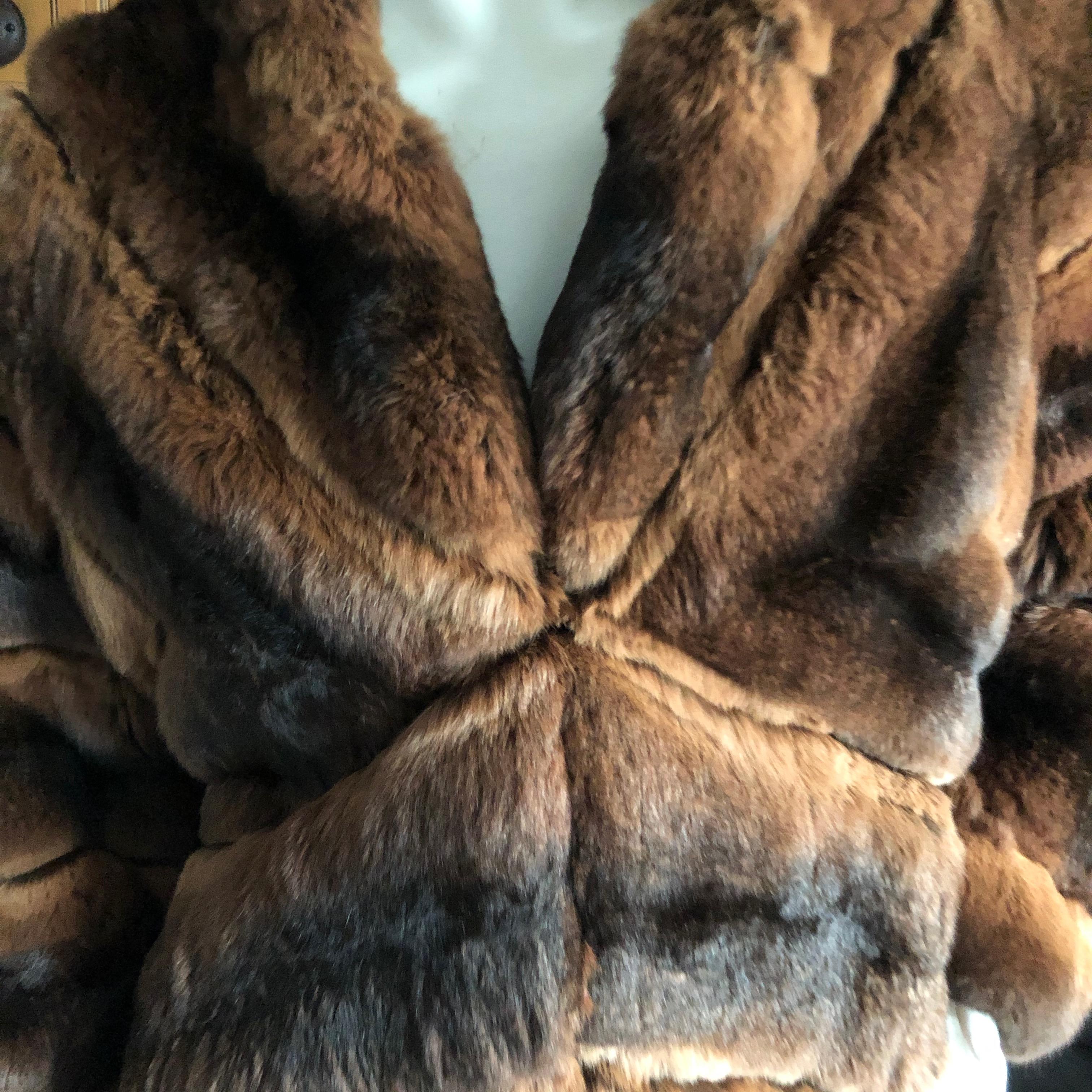 Black Luxurious Chevron Pattern Chinchilla Jacket from Nieman Marcus by Eric Gaskins For Sale