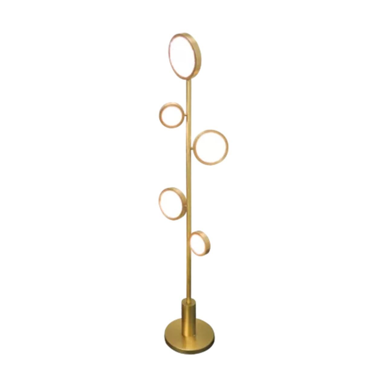 Art déco Lampadaire Circles - Luxueux design en laiton et verre pour une Aesthetic Modernity en vente