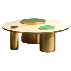 Luxuriöser Couchtisch Made in Italy Messing und Glas Justfurnituress Design
