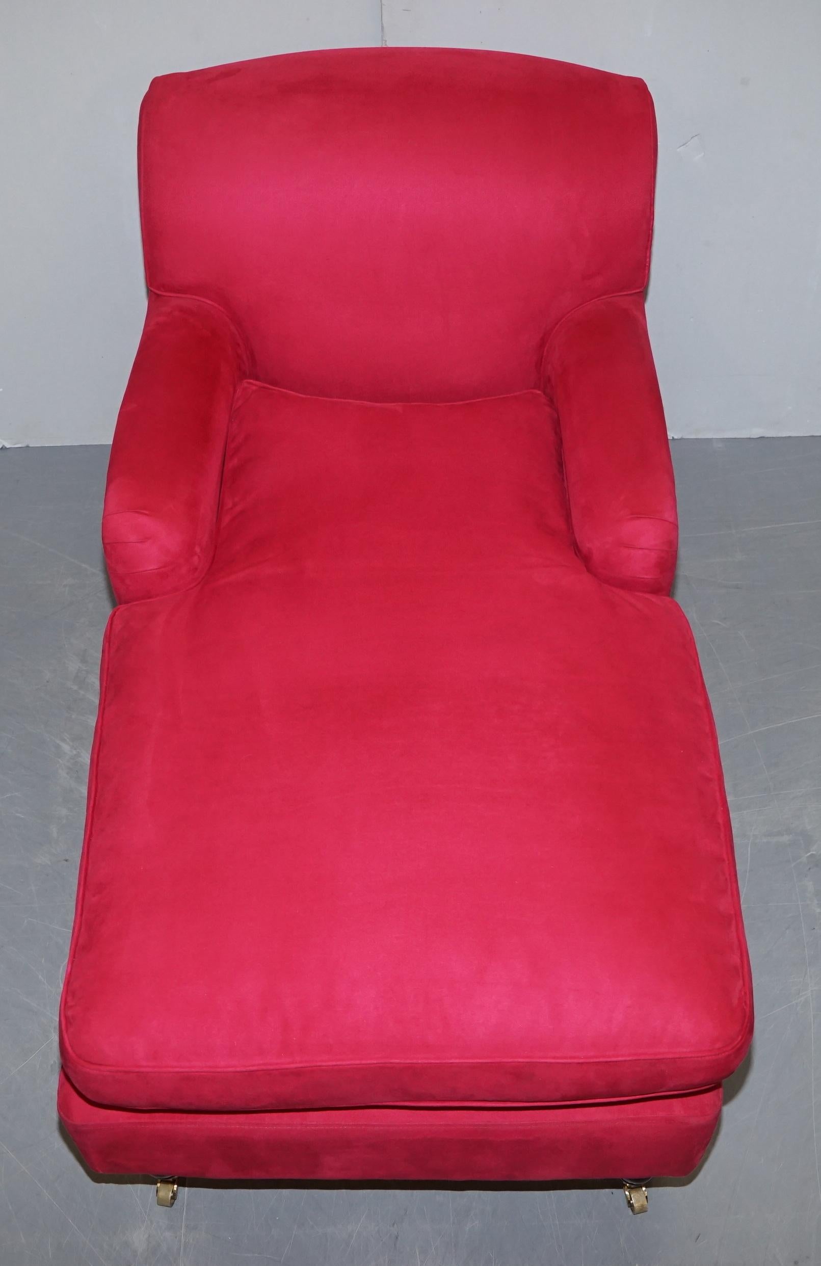 Luxurious Comfortable Red Velvet Signature Scroll Arm Chaise Lounge Armchair 2