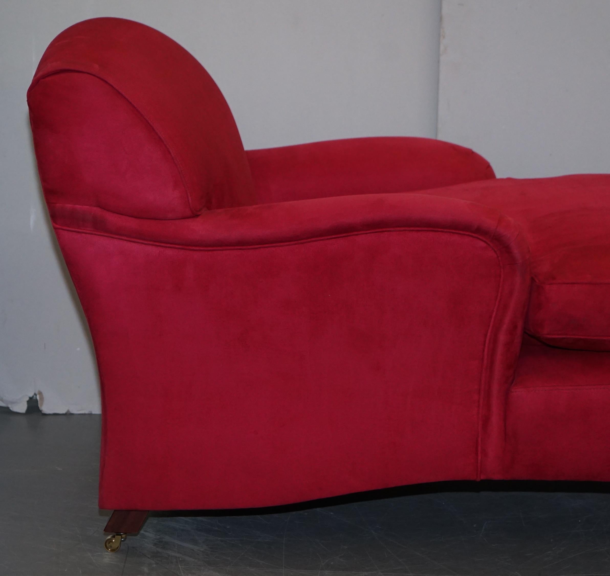 Luxurious Comfortable Red Velvet Signature Scroll Arm Chaise Lounge Armchair 5