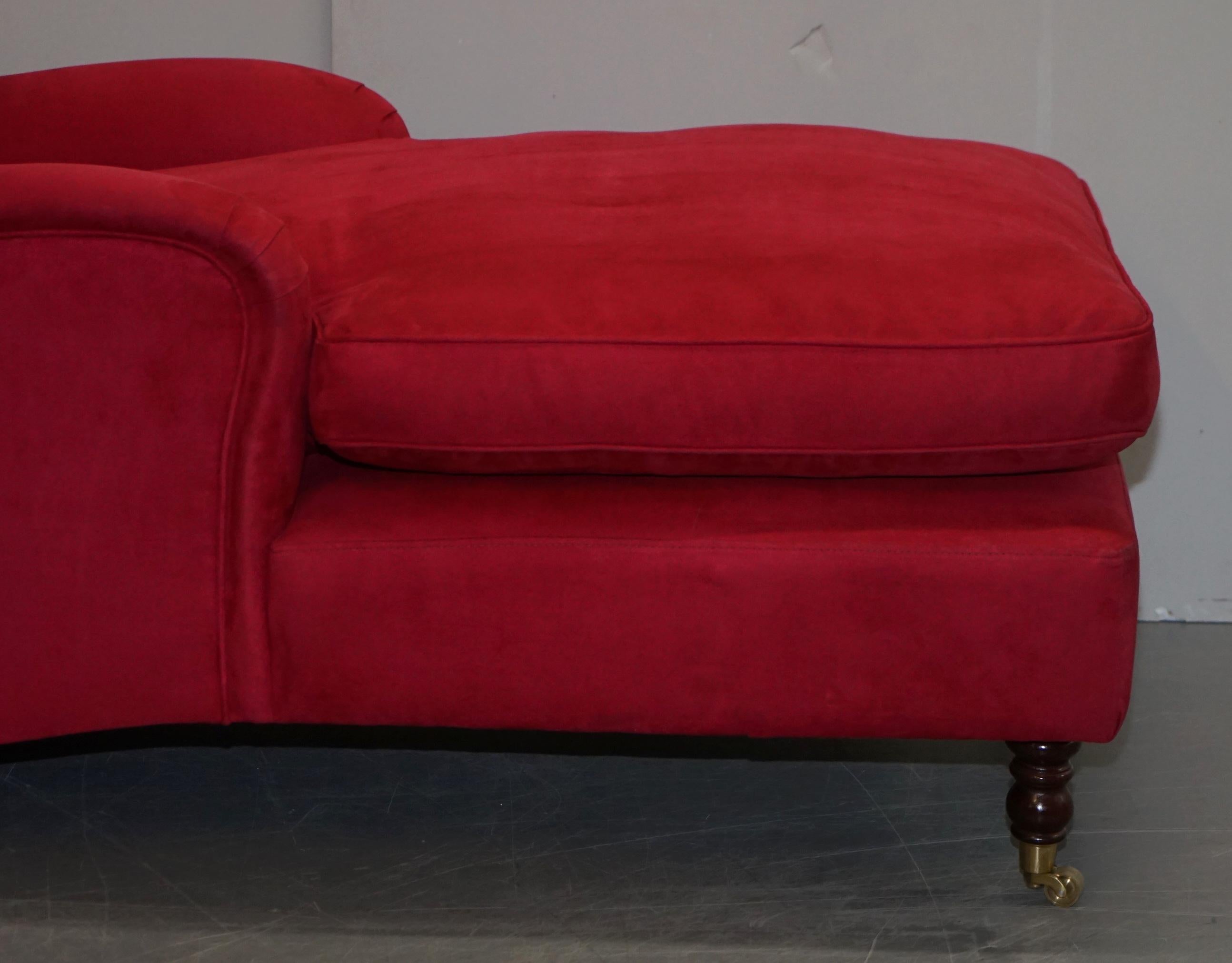 Luxurious Comfortable Red Velvet Signature Scroll Arm Chaise Lounge Armchair 6