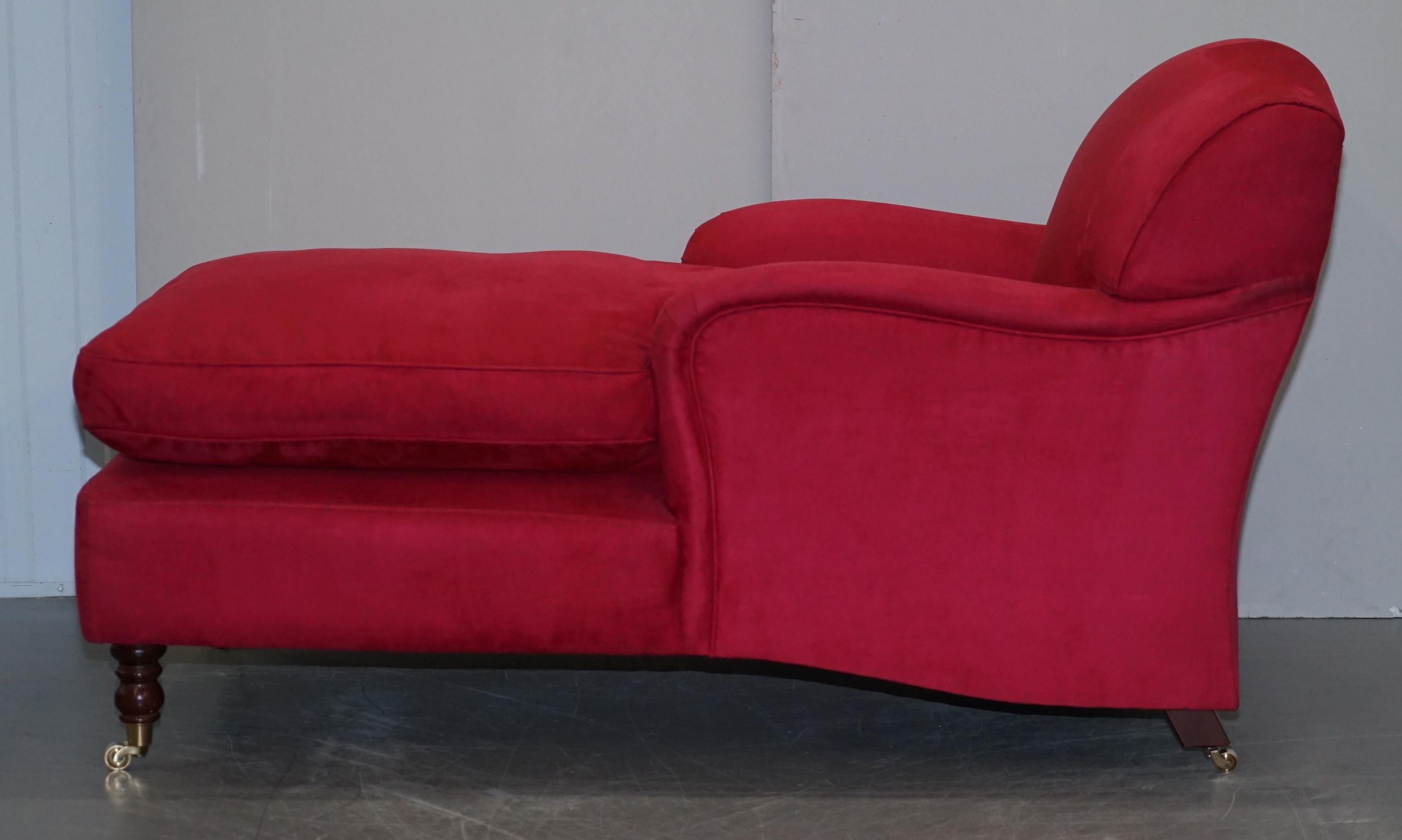 Luxurious Comfortable Red Velvet Signature Scroll Arm Chaise Lounge Armchair 8