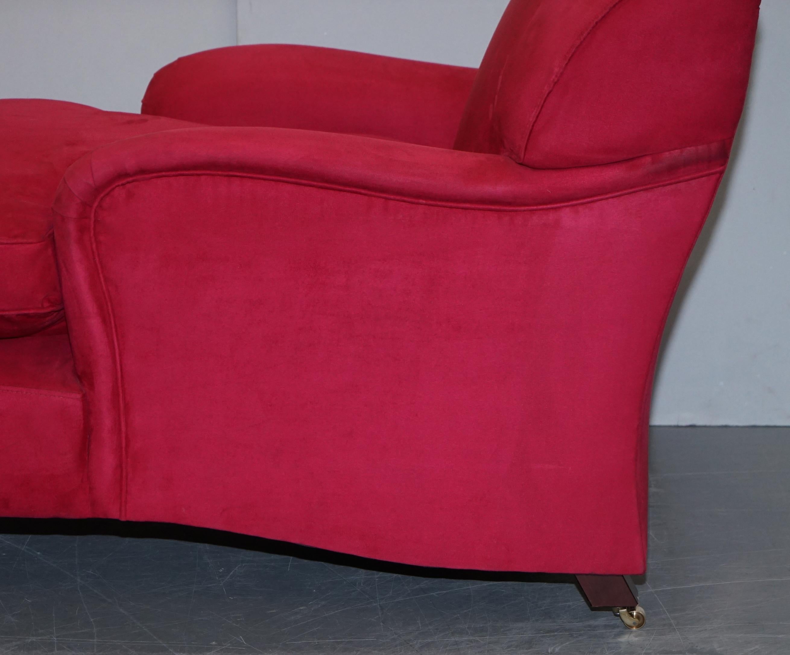 Luxurious Comfortable Red Velvet Signature Scroll Arm Chaise Lounge Armchair 10