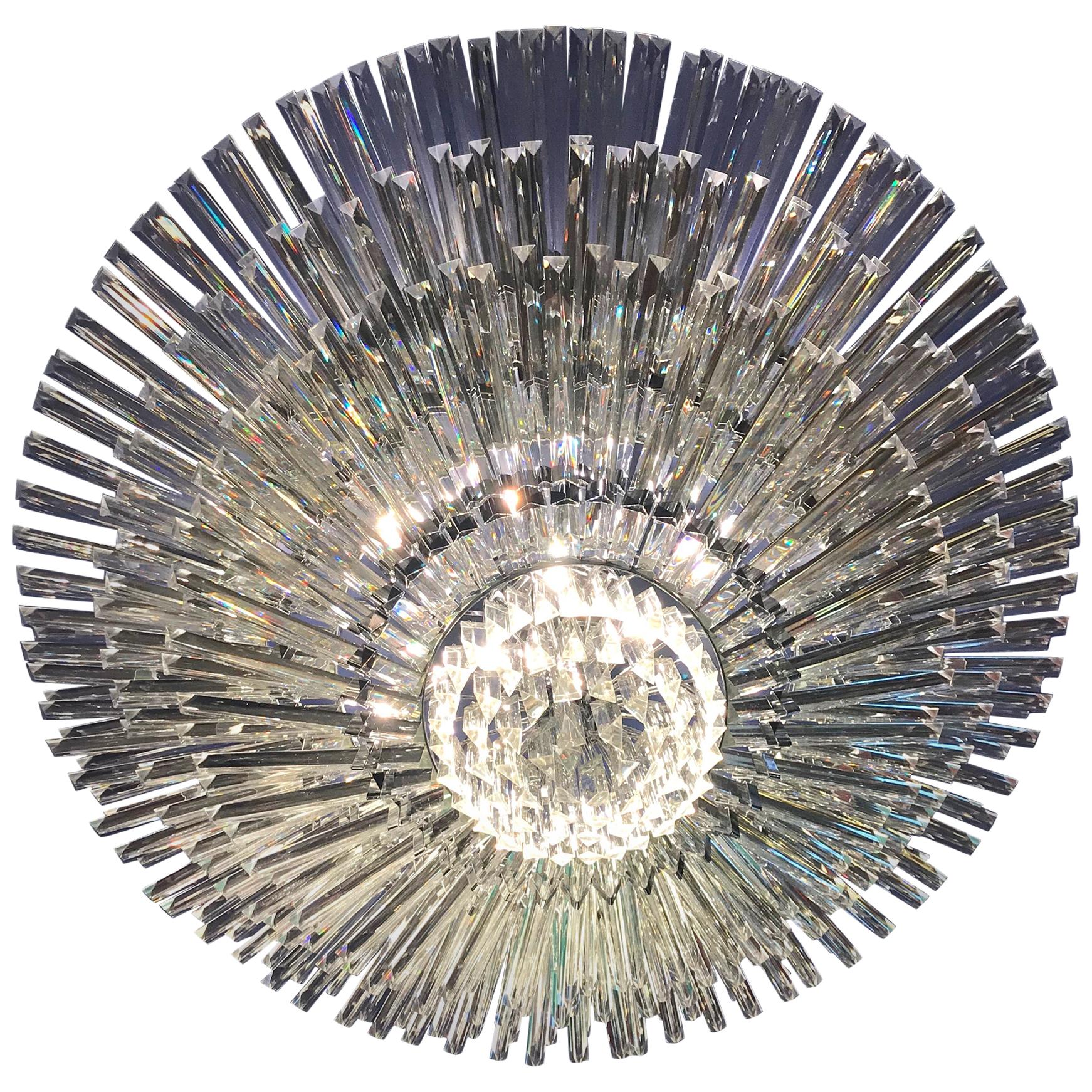 Luxurious Contemporary Italian Murano Glass Triedi Ceiling Light