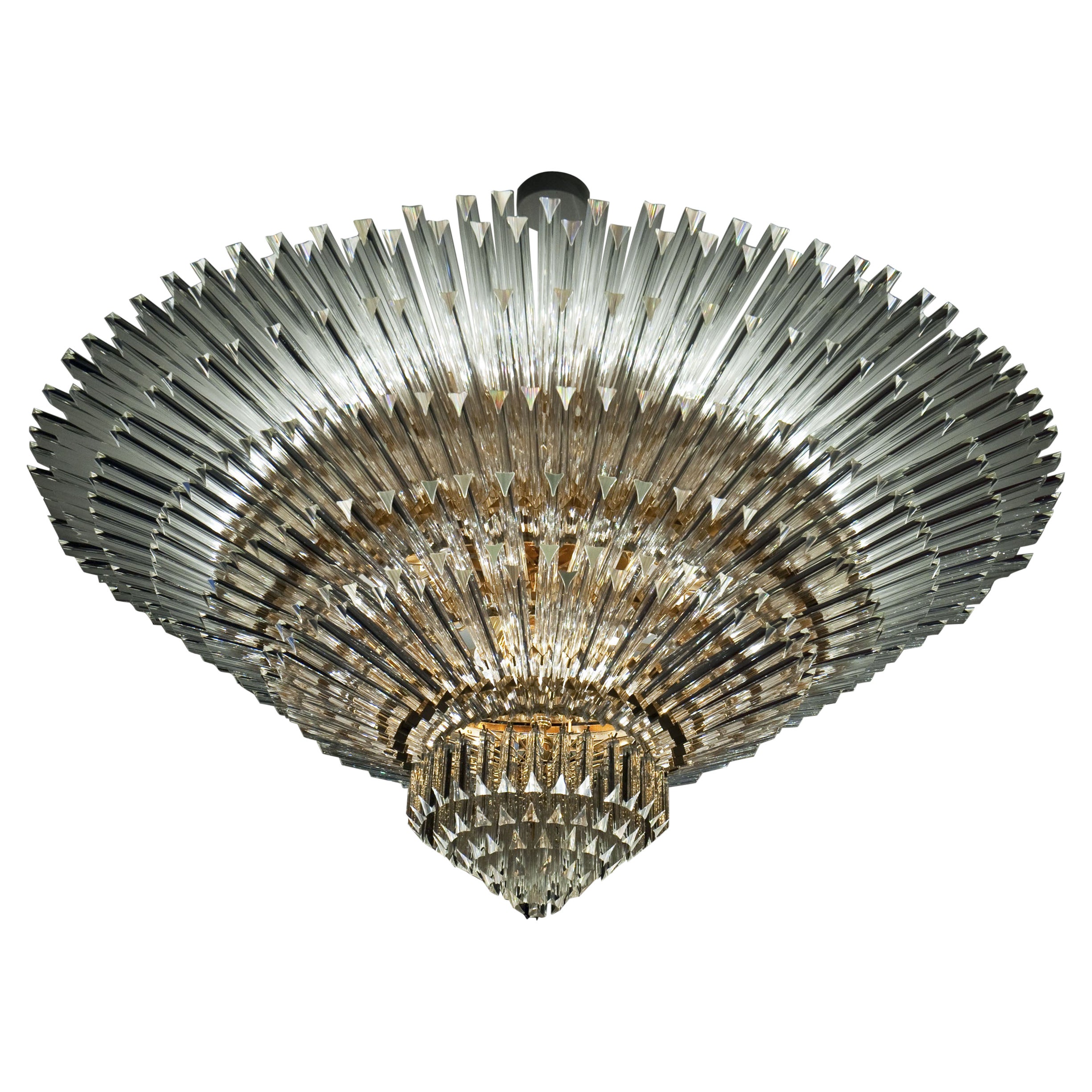 Luxurious Contemporary Italian Murano Glass Triedi Ceiling Light