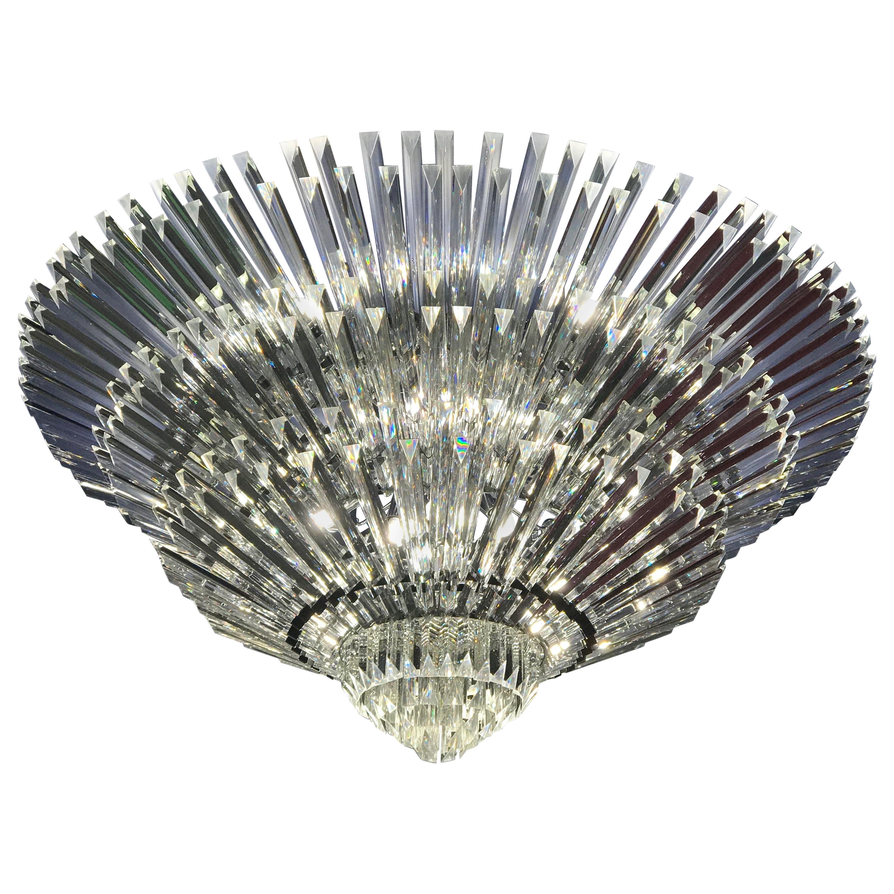 Lussuosa lampada da soffitto contemporanea in vetro di Murano Triedi in vendita 11
