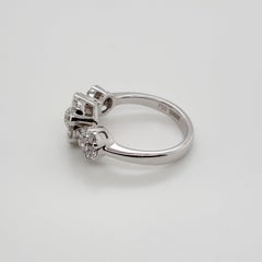 Luxurious Coronet Cluster Ring Set in 18 Karat White Gold