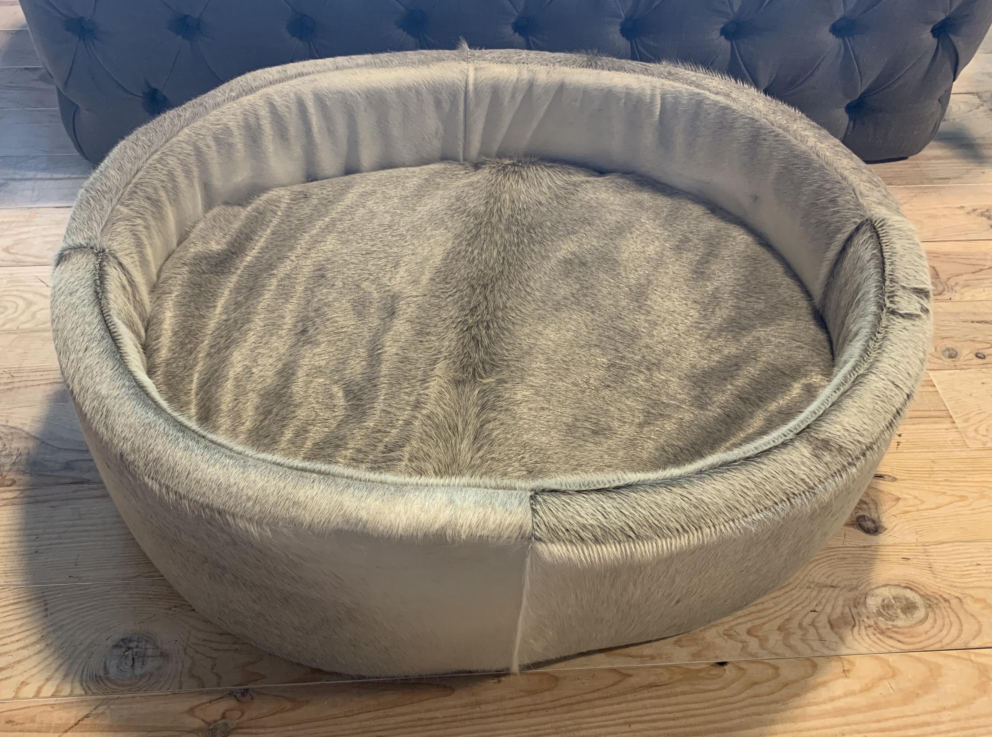 cow hide dog bed