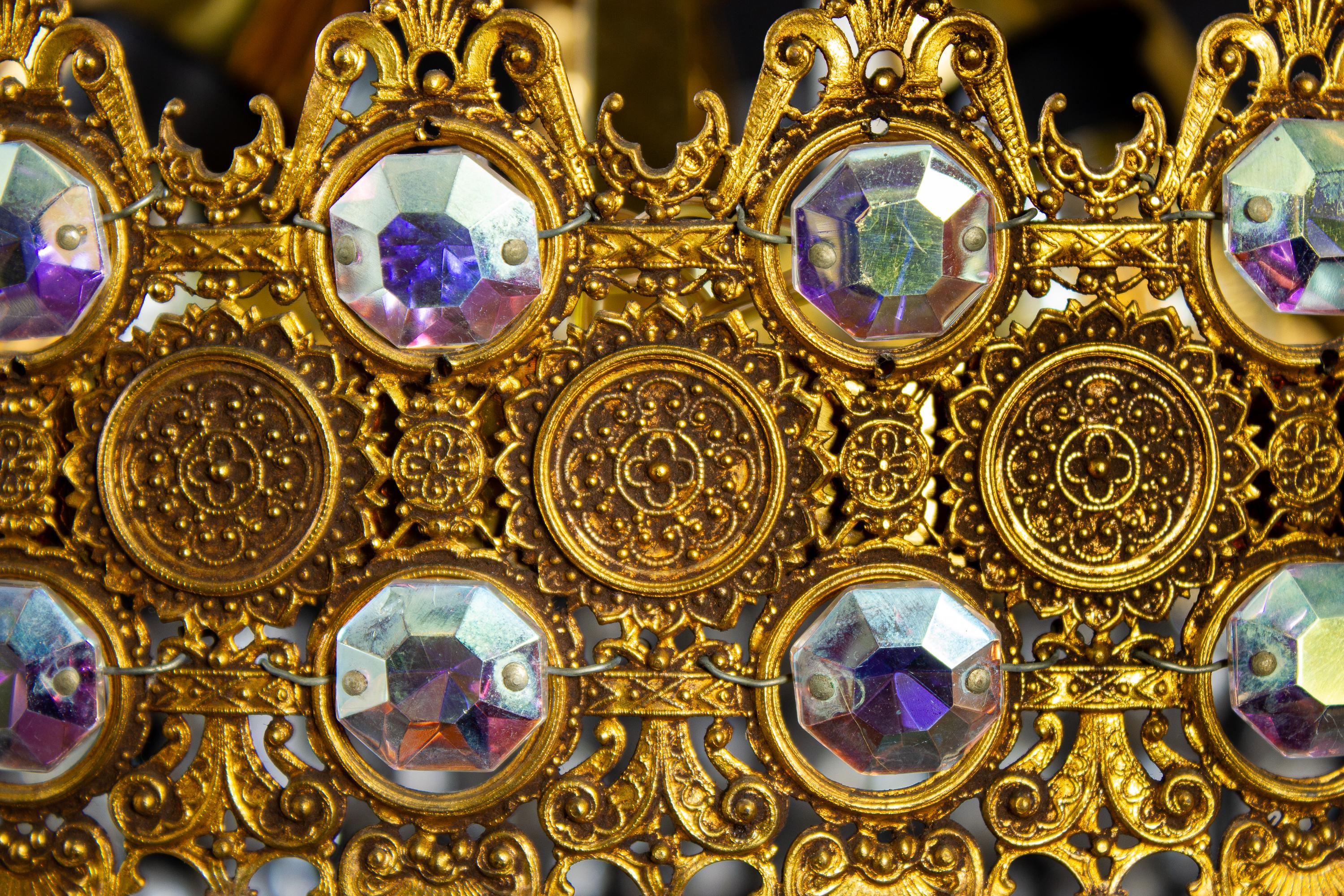 Luxuriöser Kronleuchter aus Kristall und Messing, Italien, 1930 im Angebot 6